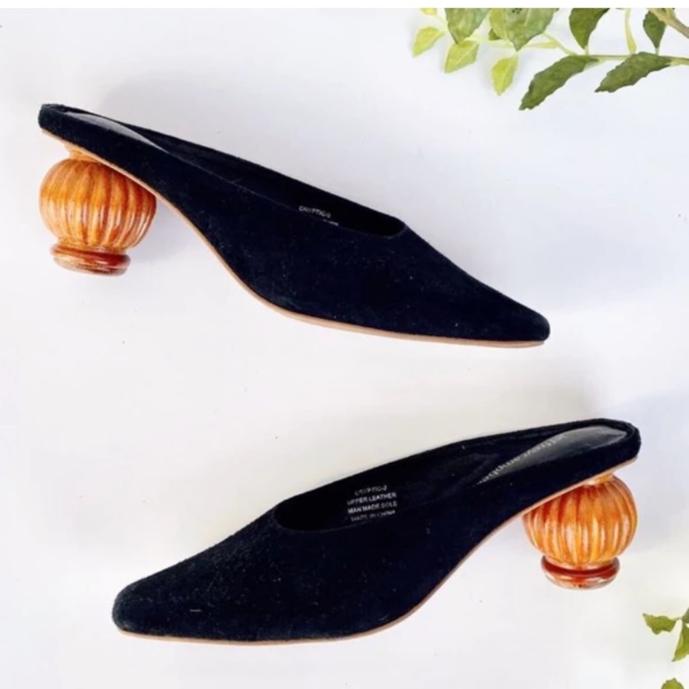 Jeffrey Campbell Cryptic 2 Suede Square Toe Mules